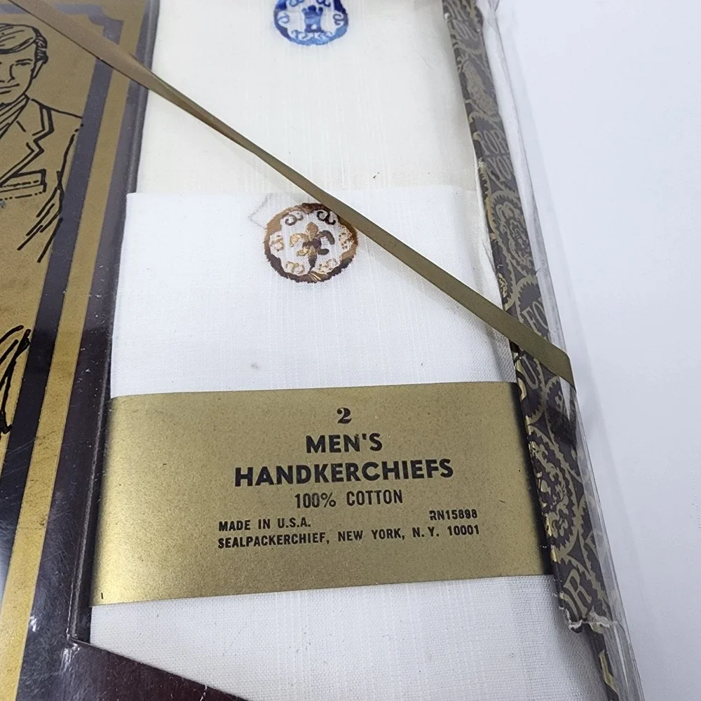 Vintage Mens Gift Set Wallet & Handkerchiefs NOS Sealed Mid Century‎ USA